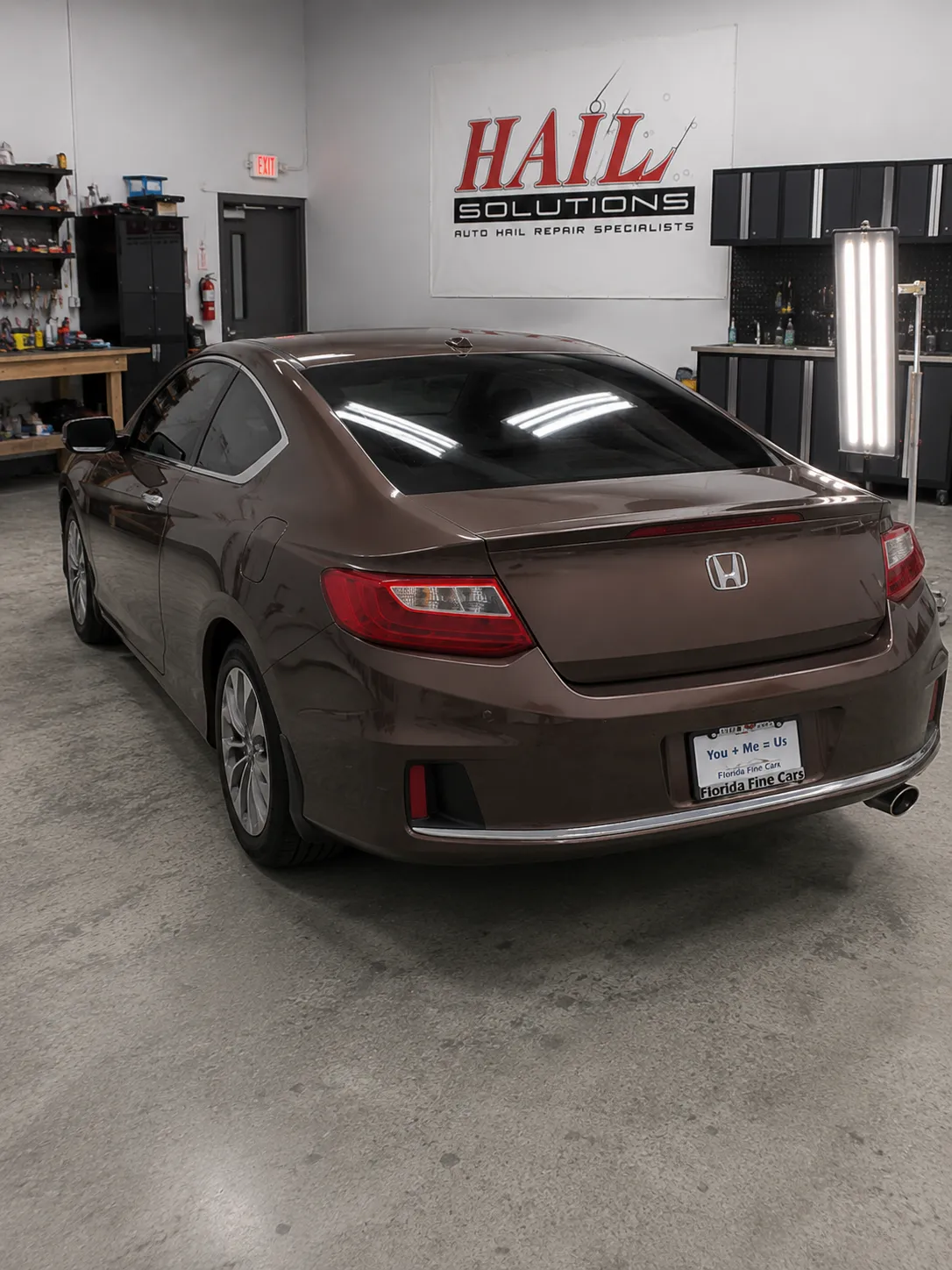 Detail photo of 2015 Honda Accord — Champagne Frost Pearl hail damage repair in Excelsior Springs, MO