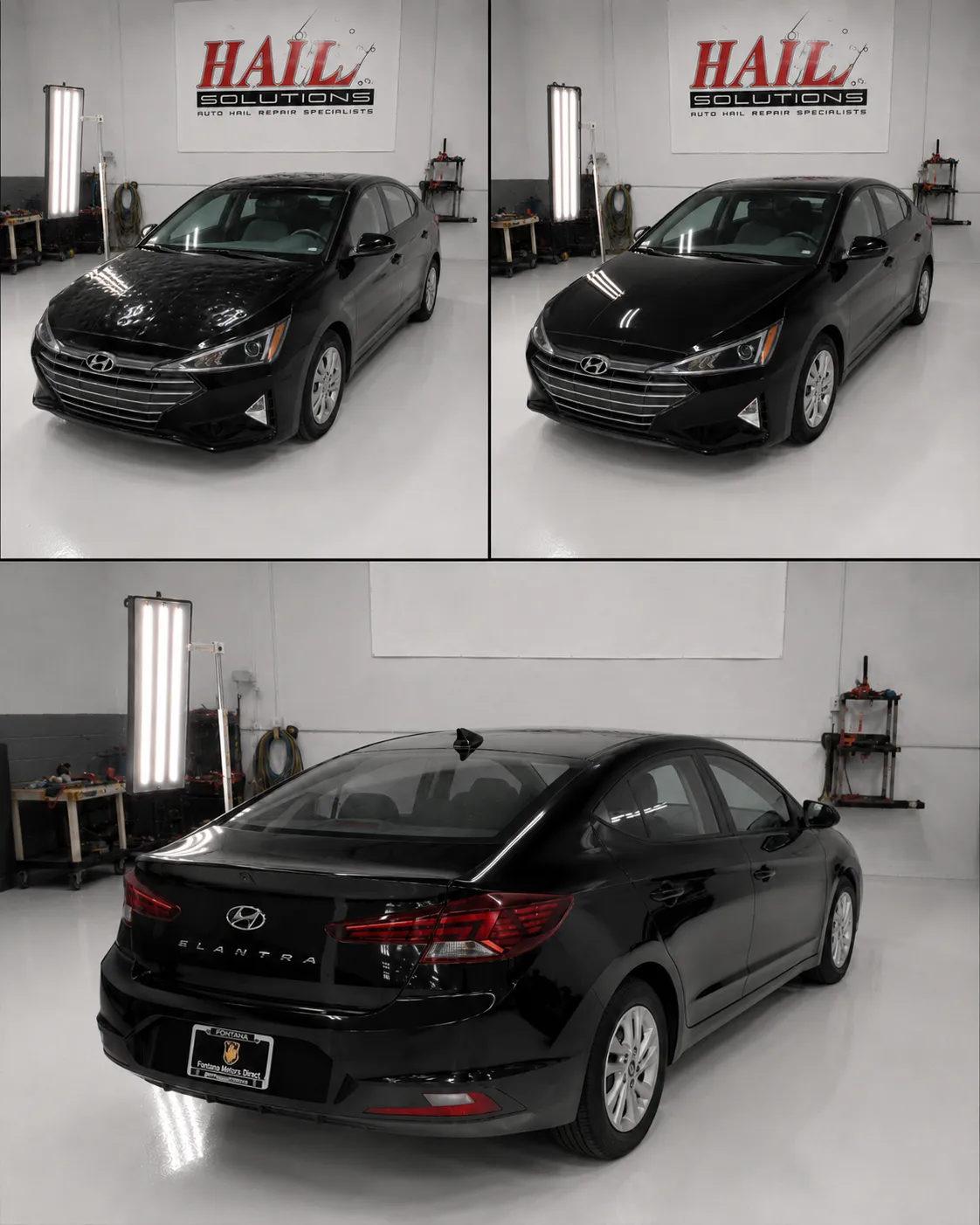 Detail photo of 2020 Hyundai Elantra — Phantom Black hail damage repair in Grain Valley, MO