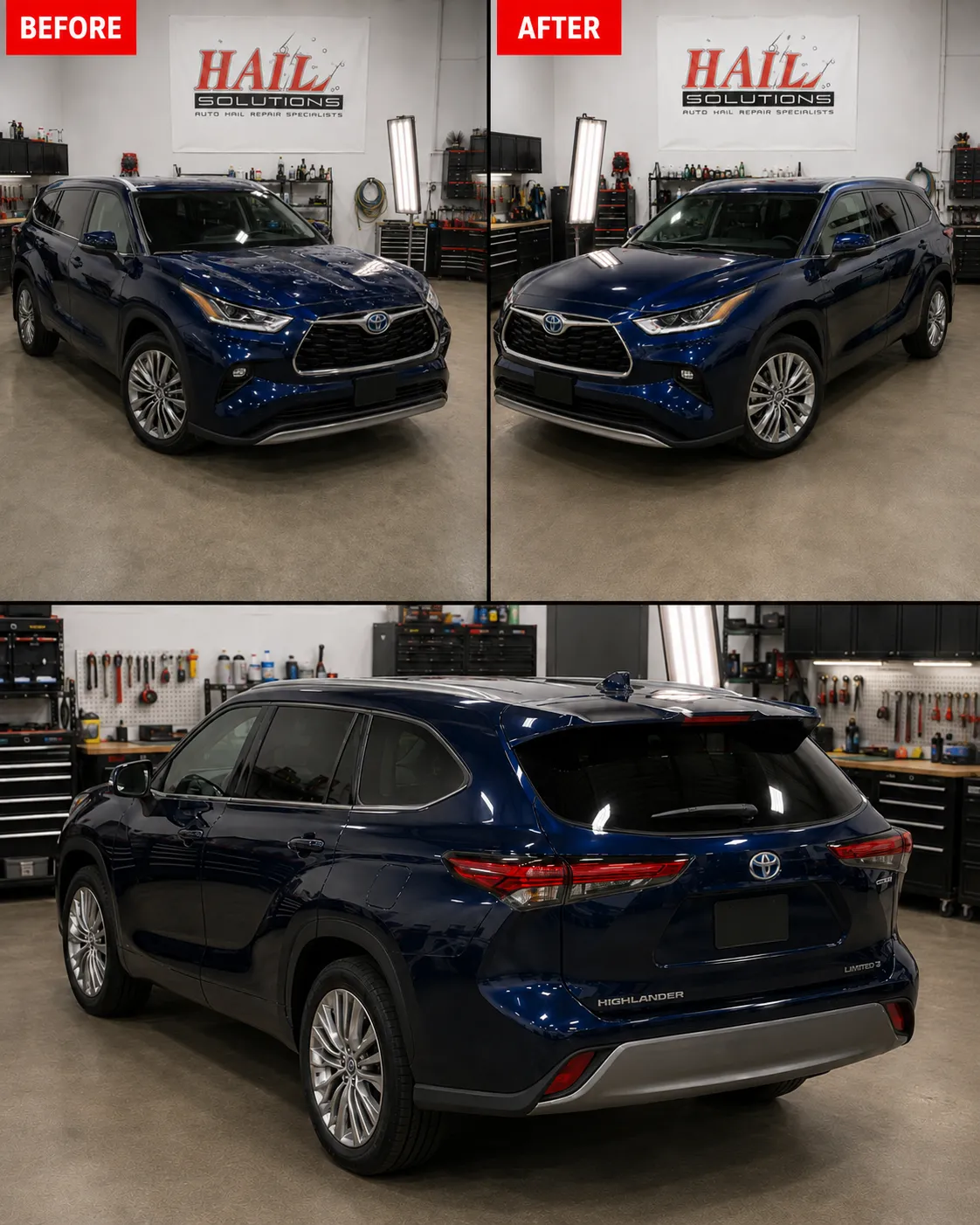Detail photo of 2023 Toyota Highlander — Blueprint hail damage repair in Overland Park, KS